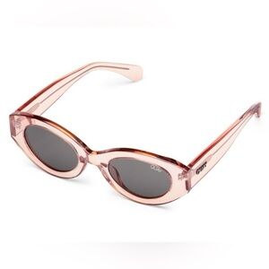 Quay Australia See Me Smile Pink Transparent Sunglasses